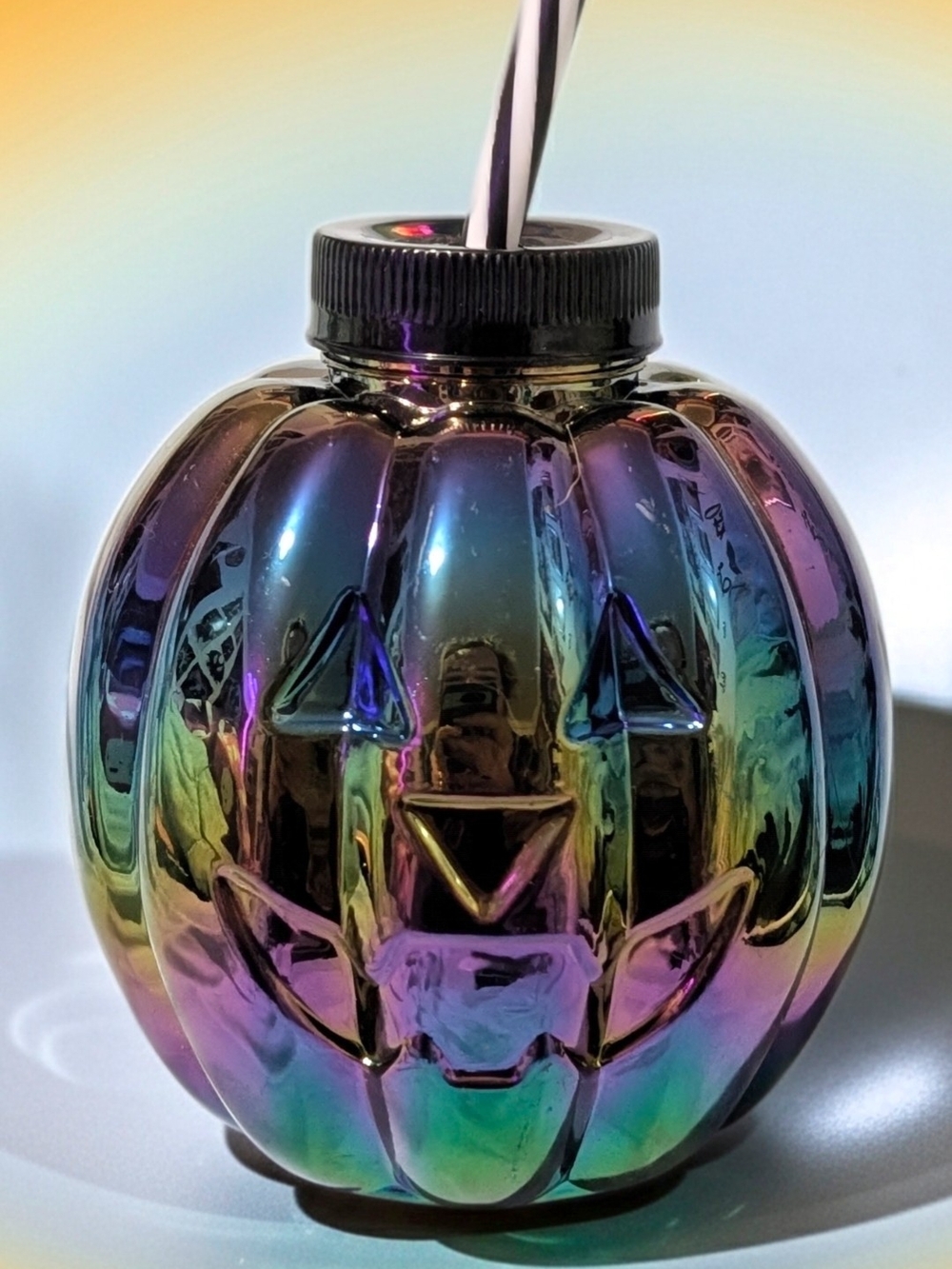 Iridescent Rainbow Pumpkin Jack-O'-Lantern Decorative Cup
